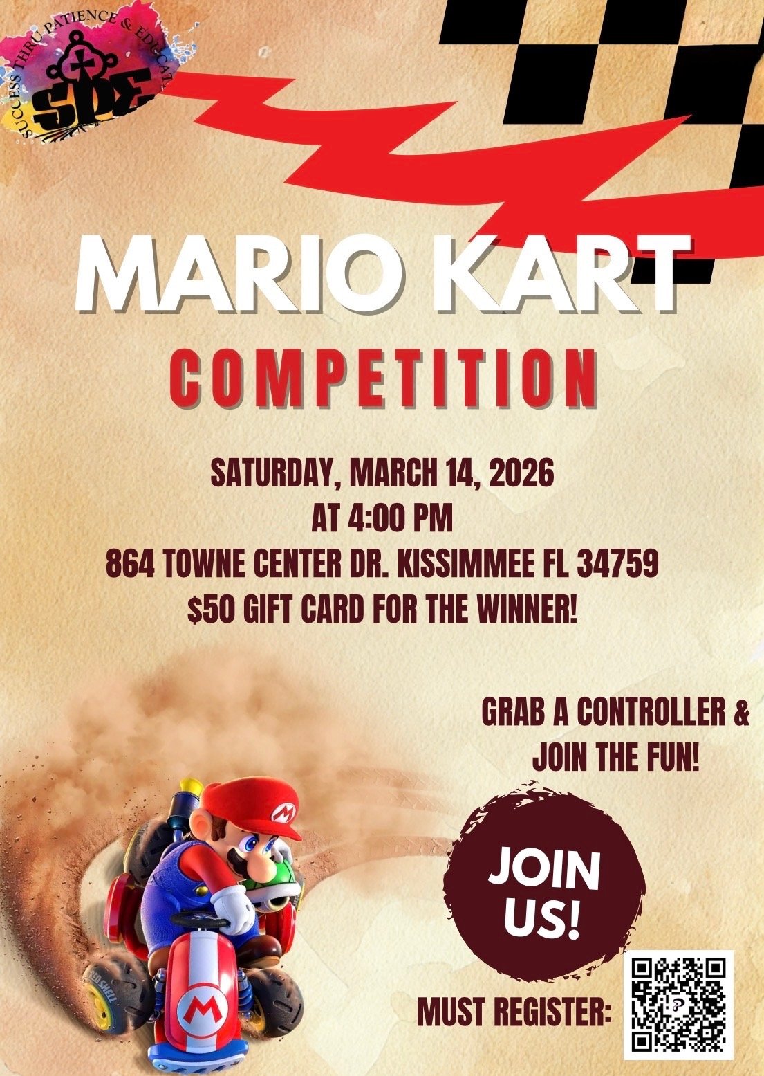🎮 Mario Kart Competition in Kissimmee – Win a $50 Gift Card!
